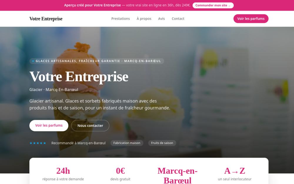 Agence digitale pour glacier à Marcq-en-Barœul — création de site internet glacier à Marcq-en-Barœul