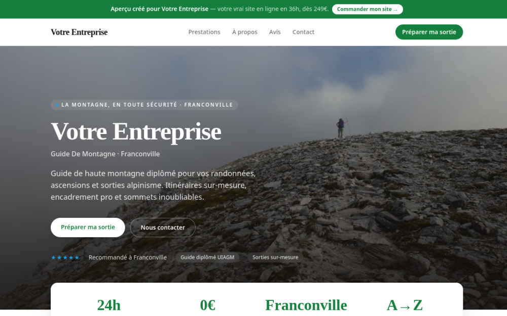 Agence digitale pour guide de montagne à Franconville — création de site internet guide de montagne à Franconville
