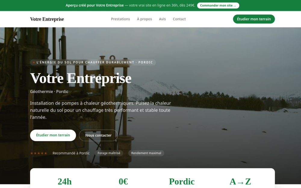 Agence digitale pour géothermie à Pordic — création de site internet géothermie à Pordic