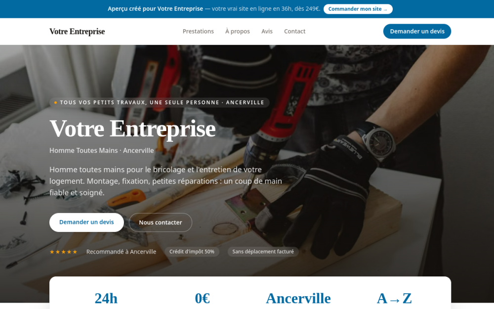 Agence digitale pour homme toutes mains à Ancerville — création de site internet homme toutes mains à Ancerville