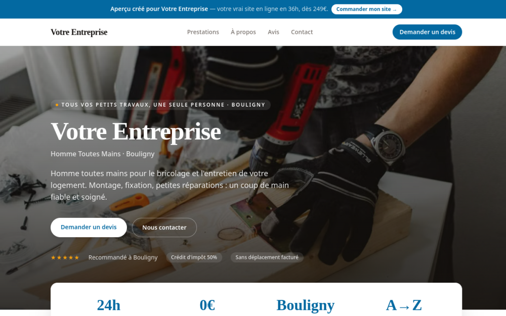 Agence digitale pour homme toutes mains à Bouligny — création de site internet homme toutes mains à Bouligny