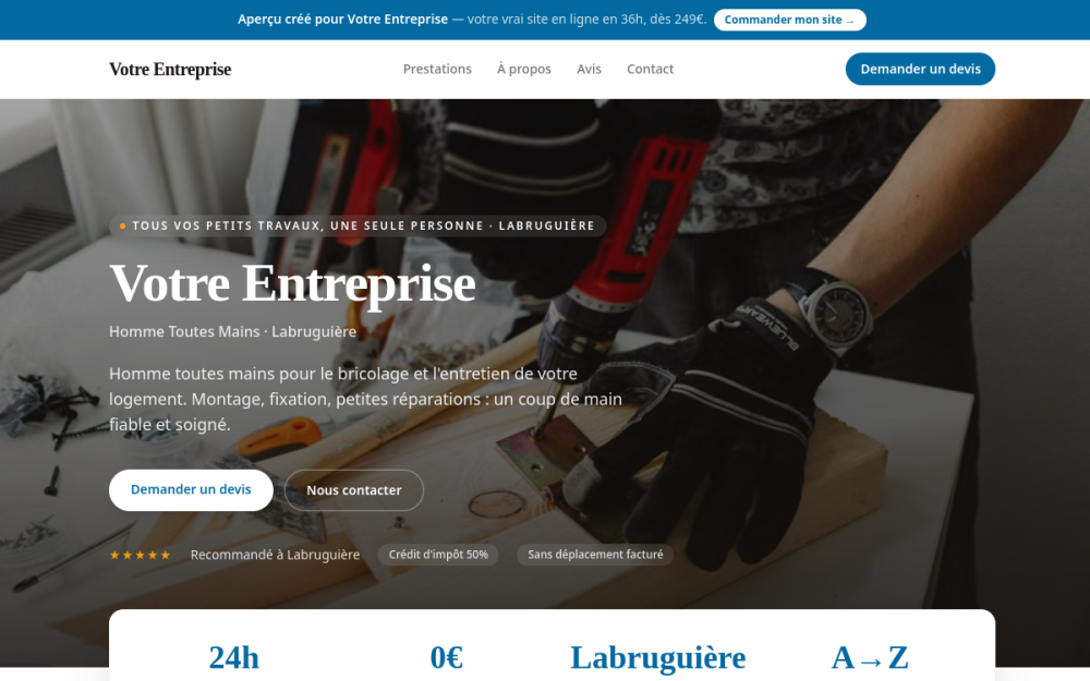 Agence digitale pour homme toutes mains à Labruguière — création de site internet homme toutes mains à Labruguière