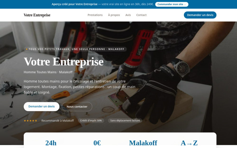 Agence digitale pour homme toutes mains à Malakoff — création de site internet homme toutes mains à Malakoff