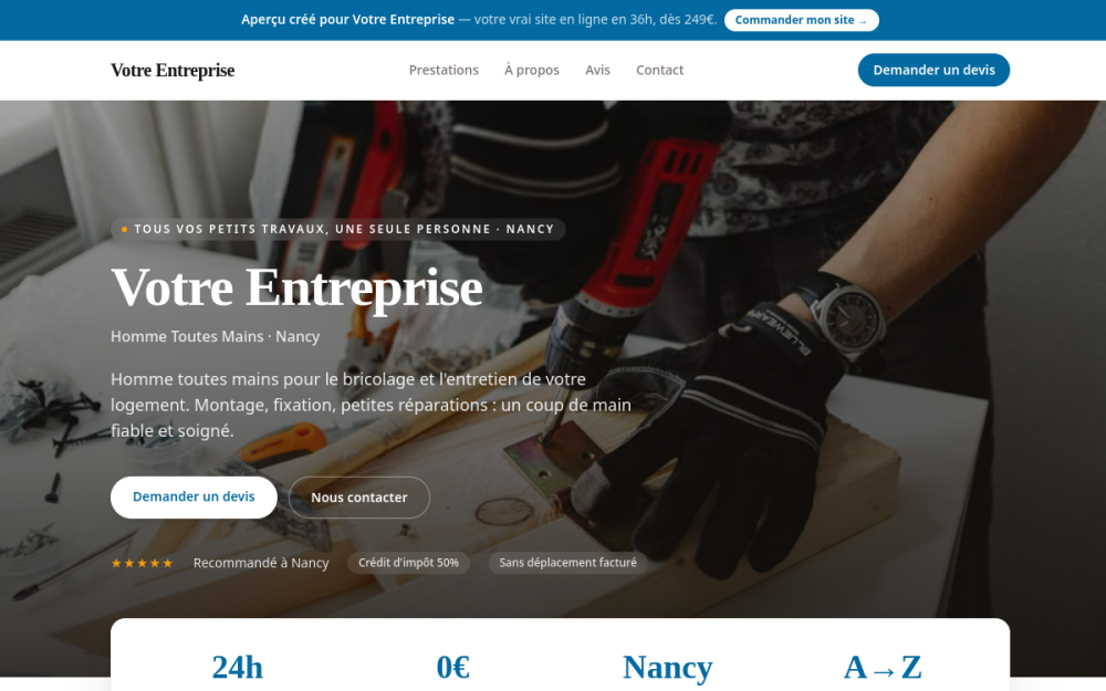 Agence digitale pour homme toutes mains à Nancy — création de site internet homme toutes mains à Nancy