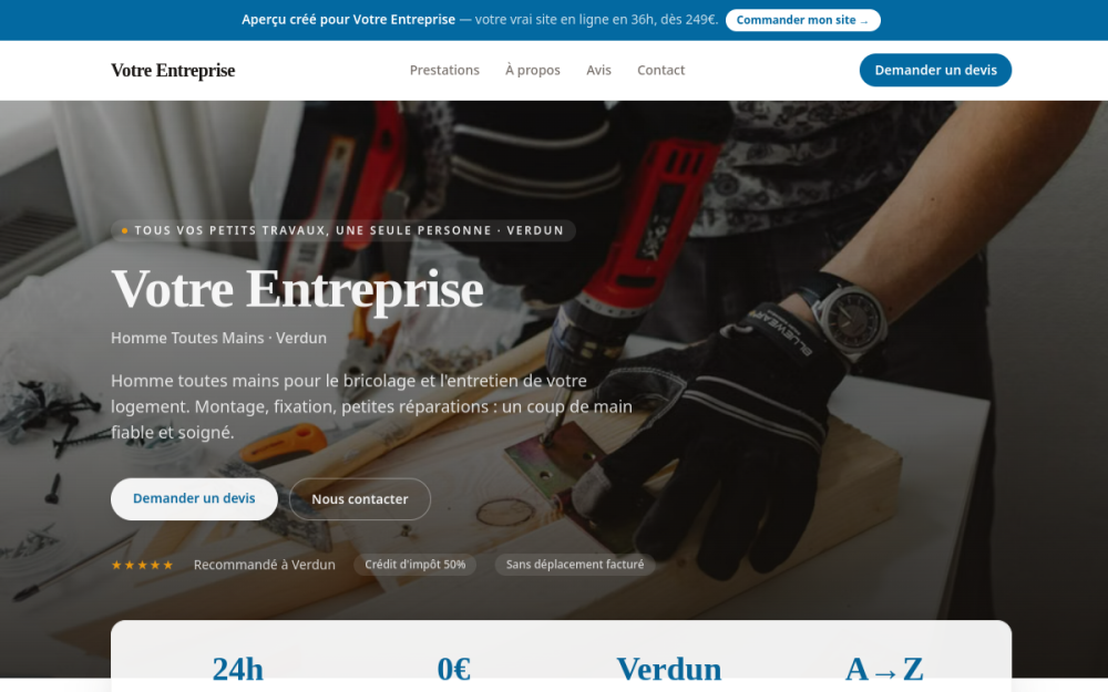 Agence digitale pour homme toutes mains à Verdun — création de site internet homme toutes mains à Verdun