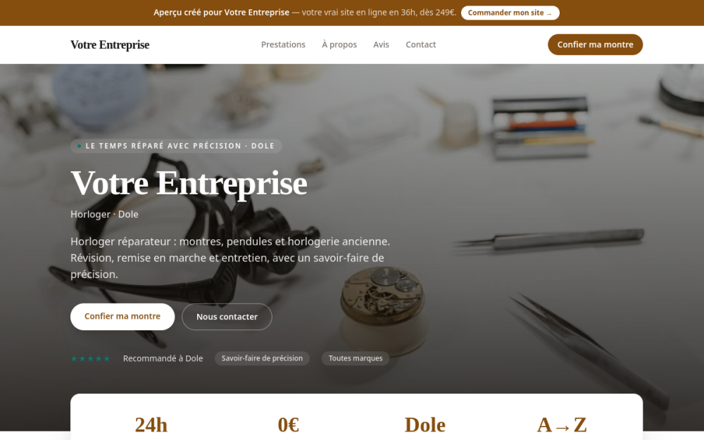 Agence digitale pour horloger à Dole — création de site internet horloger à Dole