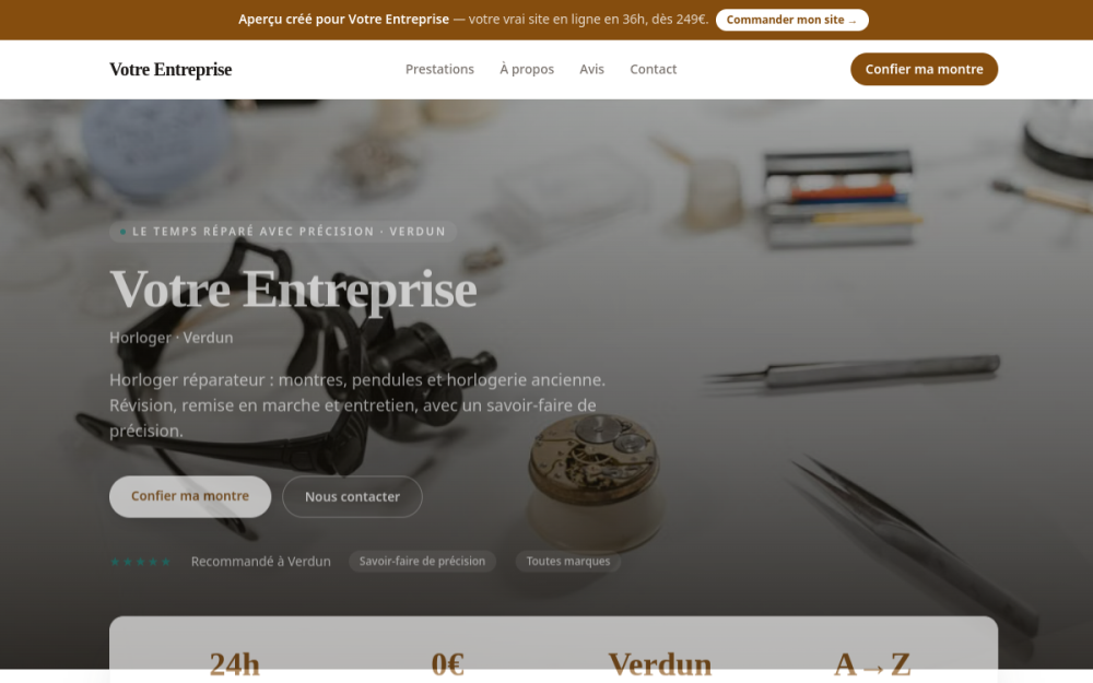 Agence digitale pour horloger à Verdun — création de site internet horloger à Verdun