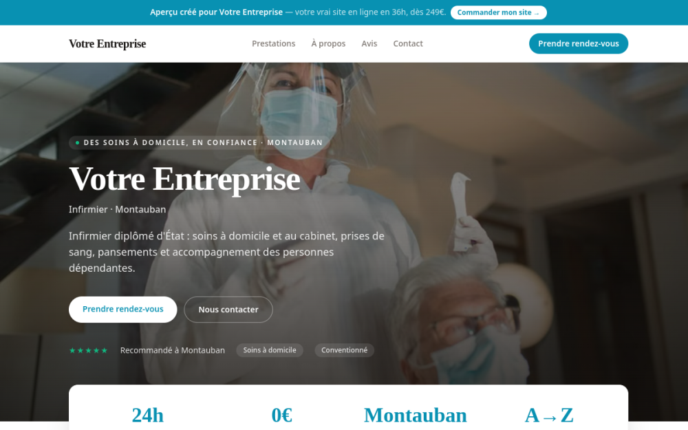 Agence digitale pour infirmier à Montauban — création de site internet infirmier à Montauban