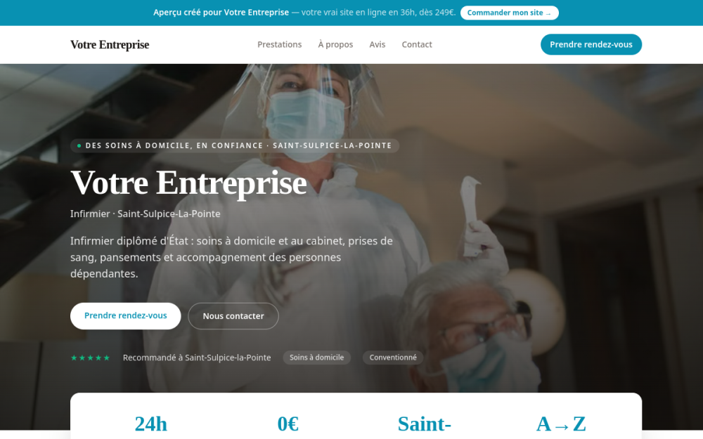 Agence digitale pour infirmier à Saint-Sulpice-la-Pointe — création de site internet infirmier à Saint-Sulpice-la-Pointe