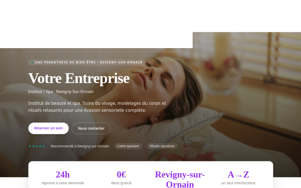 Agence digitale pour institut / spa à Revigny-sur-Ornain — création de site internet institut / spa à Revigny-sur-Ornain