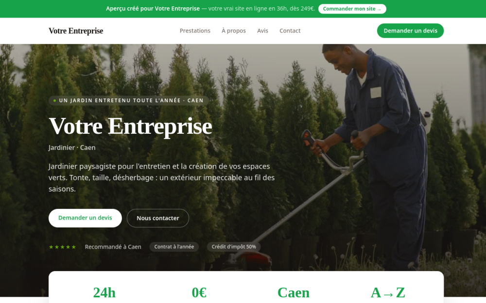 Agence web Jardin & Extérieur à Caen — création de site internet