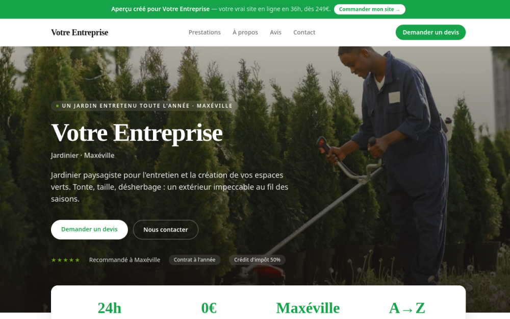Agence web Jardin & Extérieur à Maxéville — création de site internet