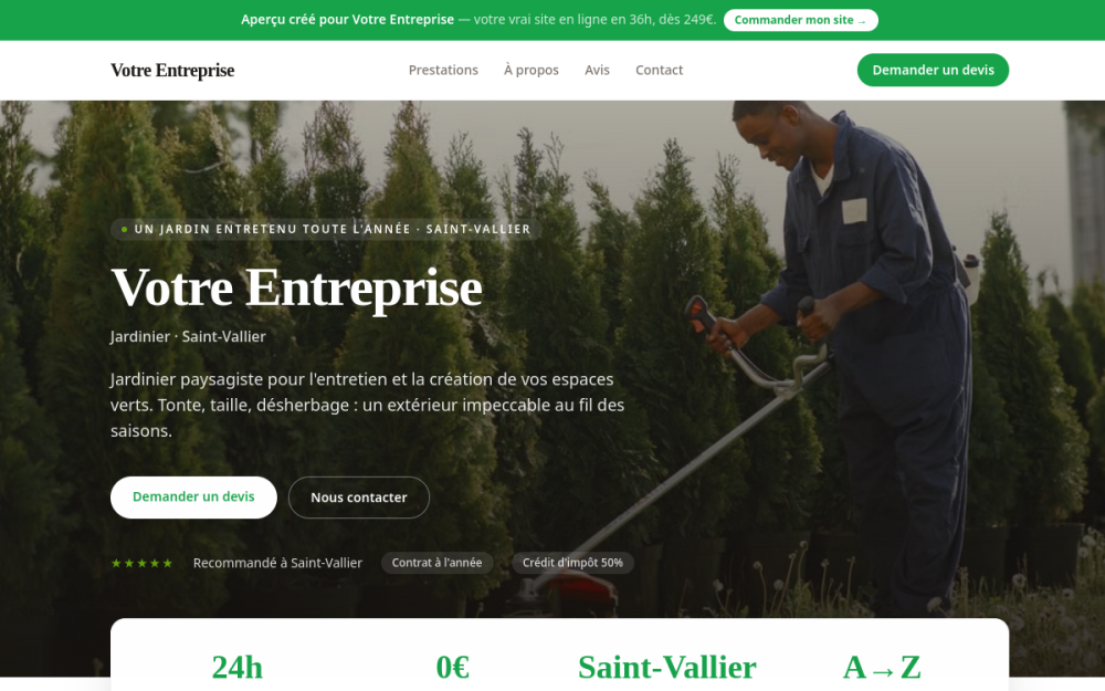 Agence web Jardin & Extérieur à Saint-Vallier — création de site internet