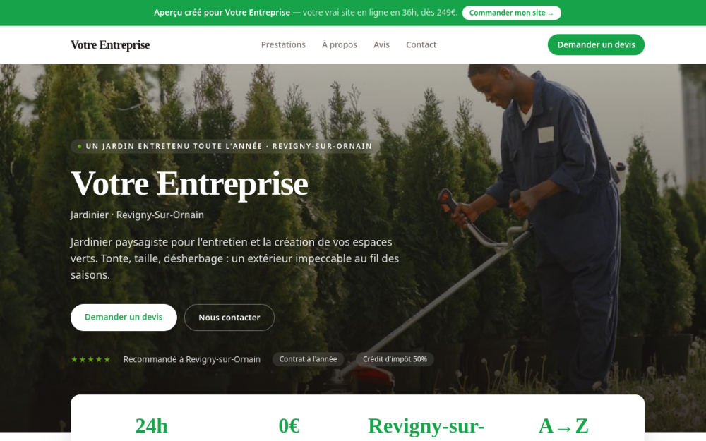 Agence web Jardin & Extérieur à Revigny-sur-Ornain — création de site internet