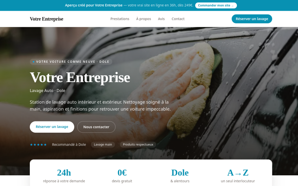 Agence digitale pour lavage auto à Dole — création de site internet lavage auto à Dole