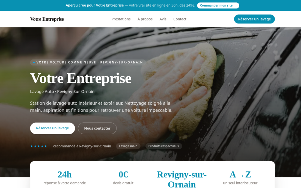 Agence digitale pour lavage auto à Revigny-sur-Ornain — création de site internet lavage auto à Revigny-sur-Ornain
