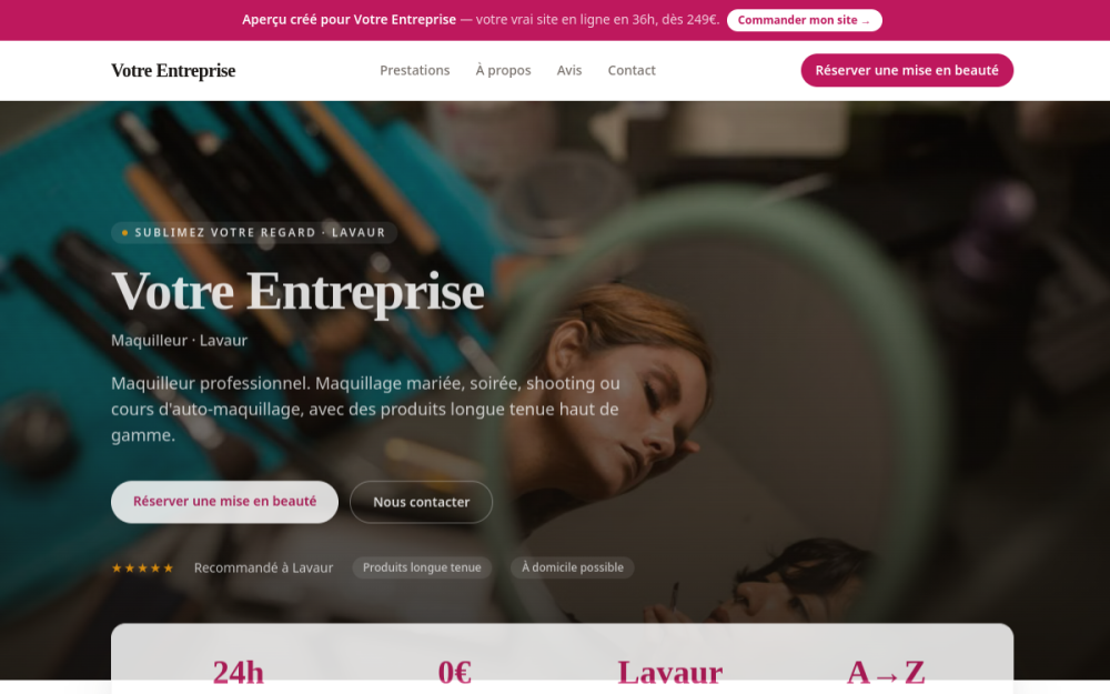 Agence digitale pour maquilleur à Lavaur — création de site internet maquilleur à Lavaur