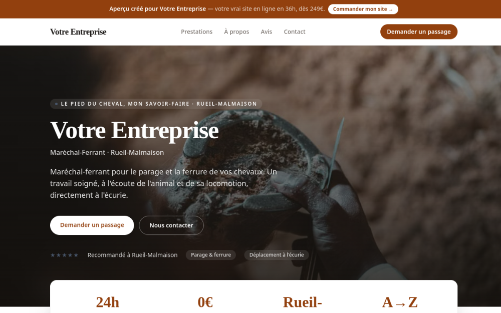 Agence digitale pour maréchal-ferrant à Rueil-Malmaison — création de site internet maréchal-ferrant à Rueil-Malmaison