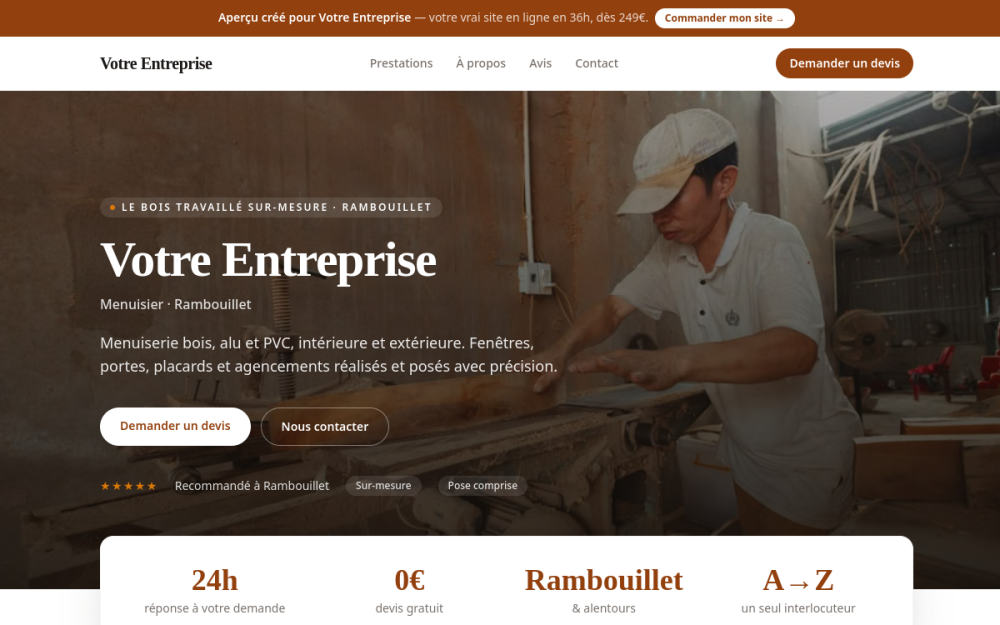 Agence digitale pour menuisier à Rambouillet — création de site internet menuisier à Rambouillet