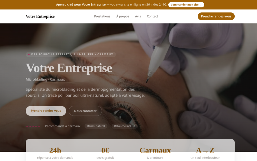 Agence digitale pour microblading à Carmaux — création de site internet microblading à Carmaux