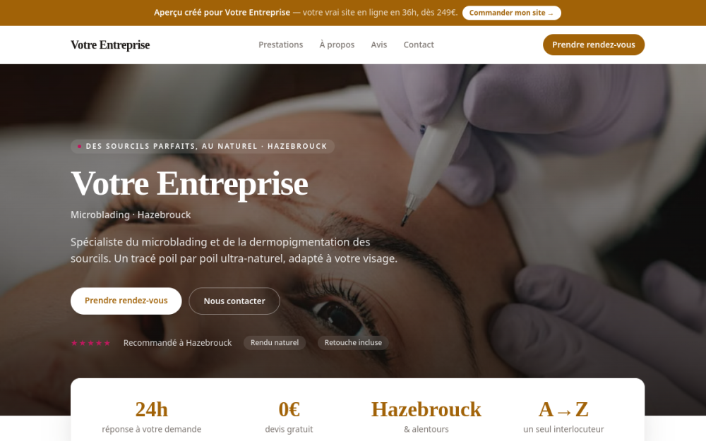 Agence digitale pour microblading à Hazebrouck — création de site internet microblading à Hazebrouck