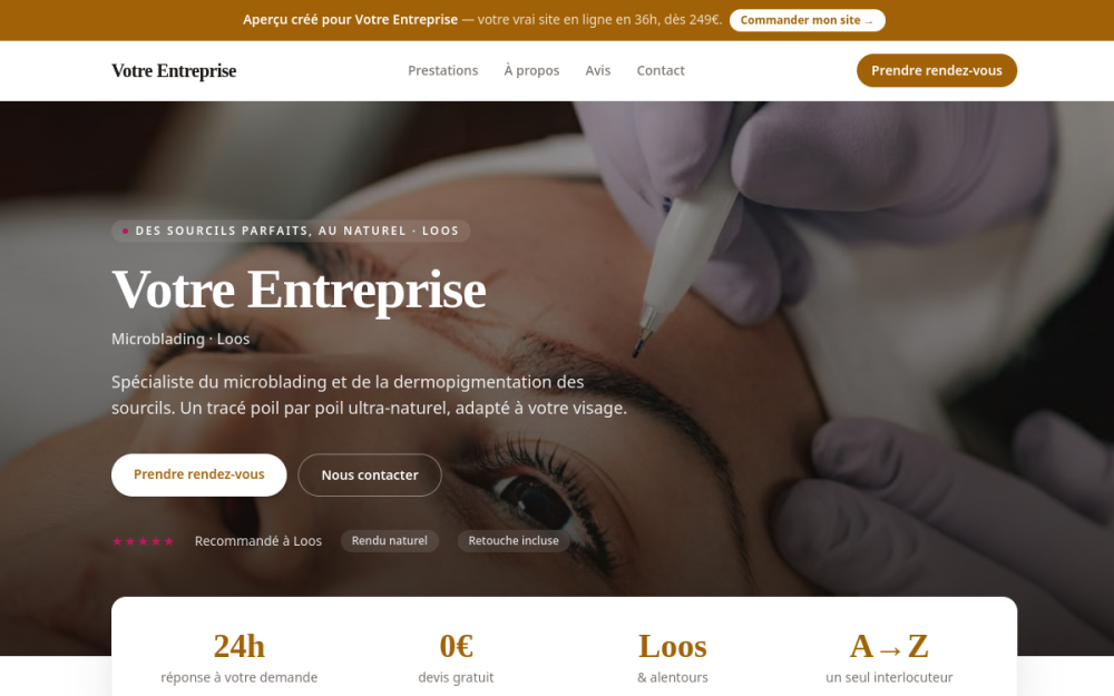Agence digitale pour microblading à Loos — création de site internet microblading à Loos