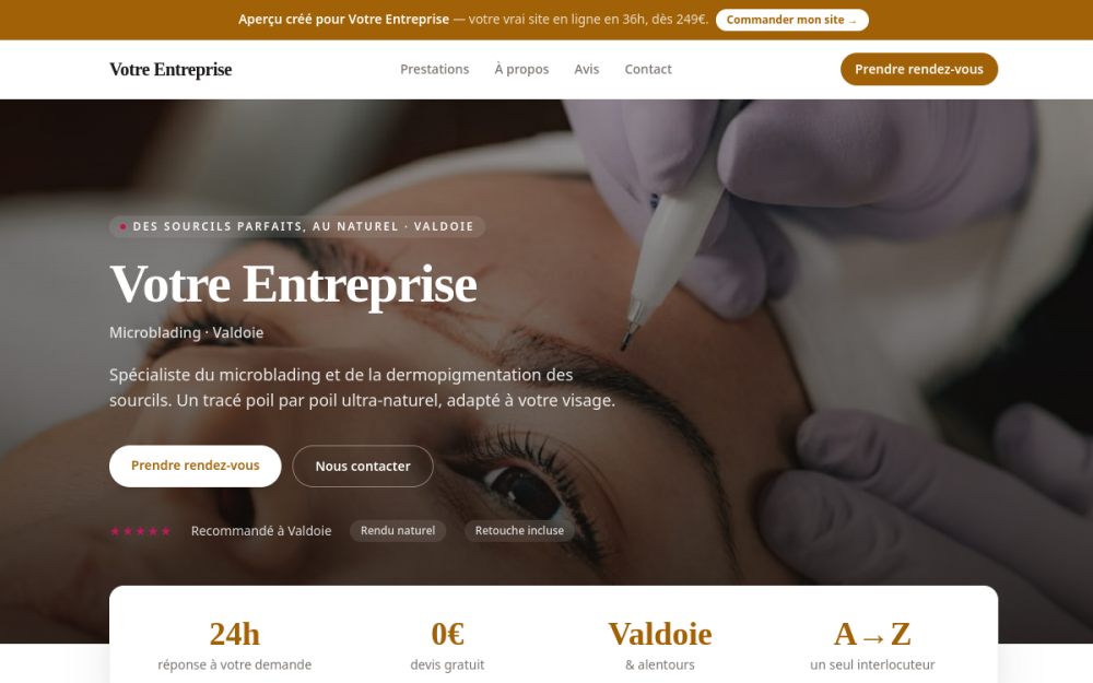 Agence digitale pour microblading à Valdoie — création de site internet microblading à Valdoie
