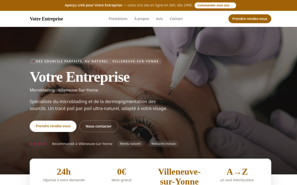 Agence digitale pour microblading à Villeneuve-sur-Yonne — création de site internet microblading à Villeneuve-sur-Yonne