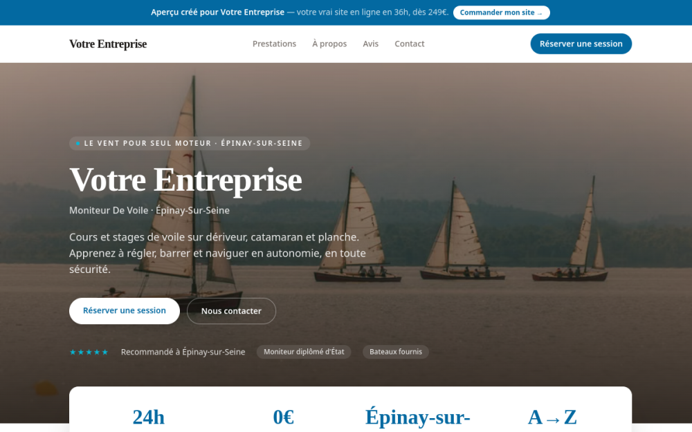 Agence digitale pour moniteur de voile à Épinay-sur-Seine — création de site internet moniteur de voile à Épinay-sur-Seine