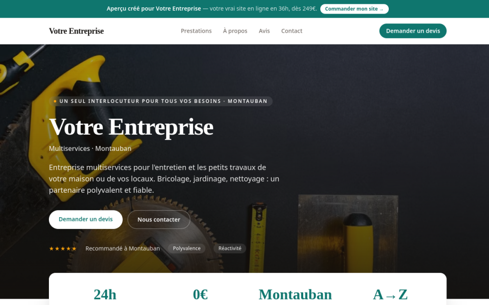 Agence digitale pour multiservices à Montauban — création de site internet multiservices à Montauban