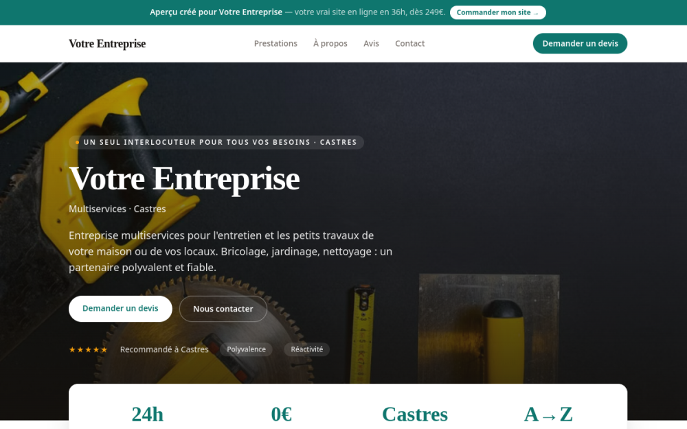 Agence digitale pour multiservices à Castres — création de site internet multiservices à Castres