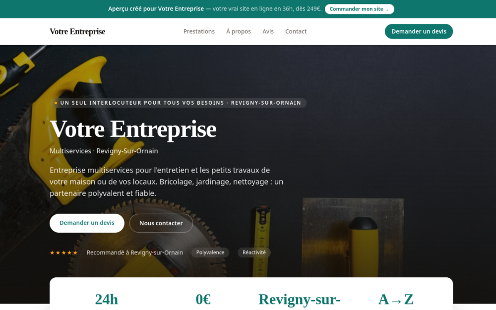 Agence digitale pour multiservices à Revigny-sur-Ornain — création de site internet multiservices à Revigny-sur-Ornain