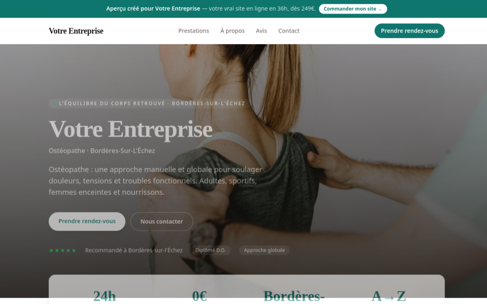 Agence digitale pour ostéopathe à Bordères-sur-l'Échez — création de site internet ostéopathe à Bordères-sur-l'Échez
