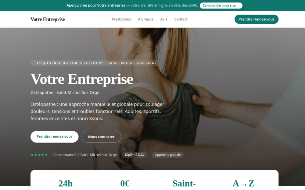 Agence digitale pour ostéopathe à Saint-Michel-sur-Orge — création de site internet ostéopathe à Saint-Michel-sur-Orge