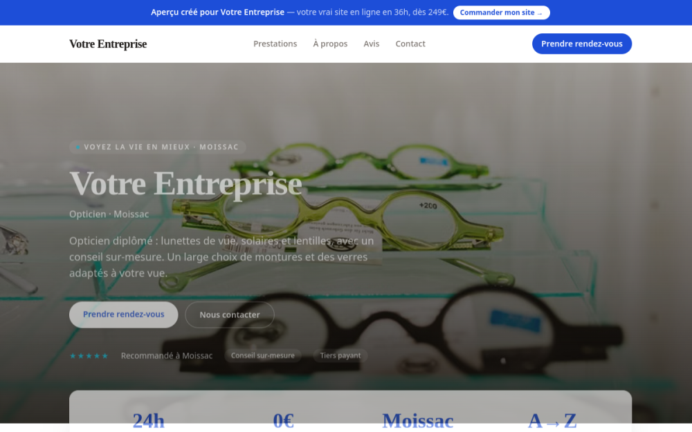Agence digitale pour opticien à Moissac — création de site internet opticien à Moissac