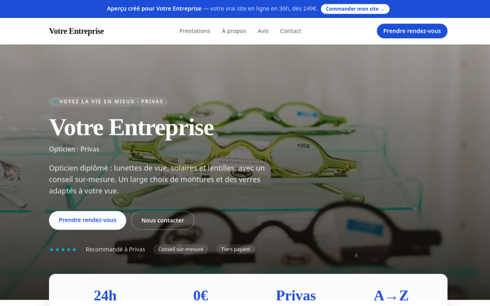 Agence digitale pour opticien à Privas — création de site internet opticien à Privas