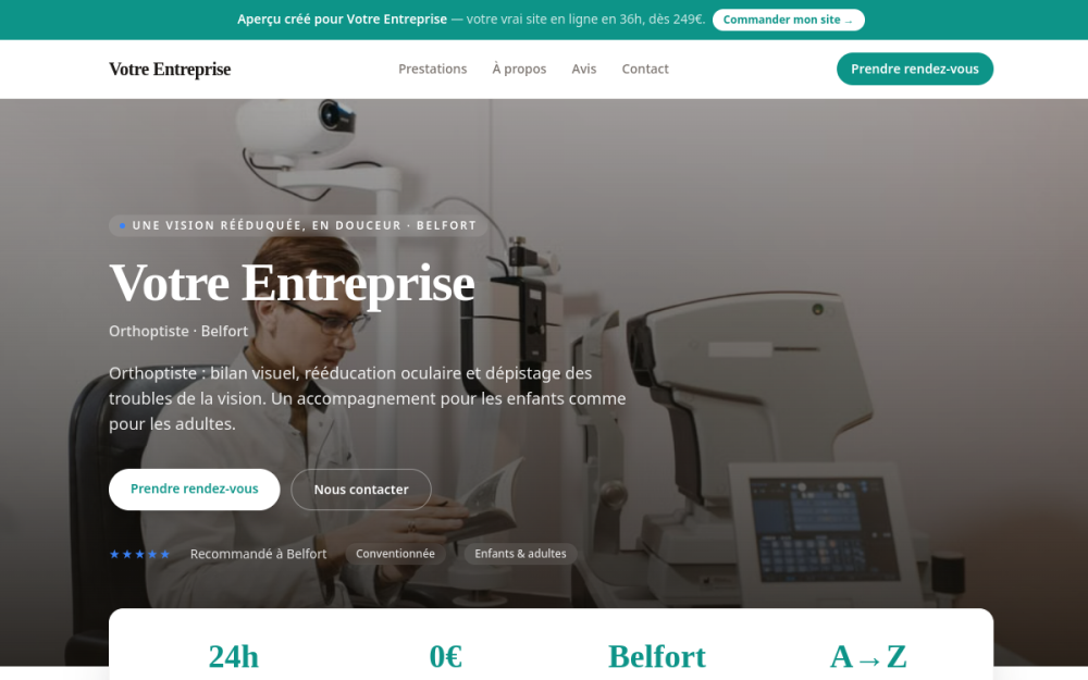 Agence digitale pour orthoptiste à Belfort — création de site internet orthoptiste à Belfort