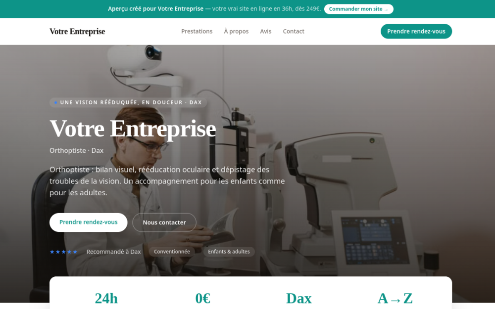 Agence digitale pour orthoptiste à Dax — création de site internet orthoptiste à Dax