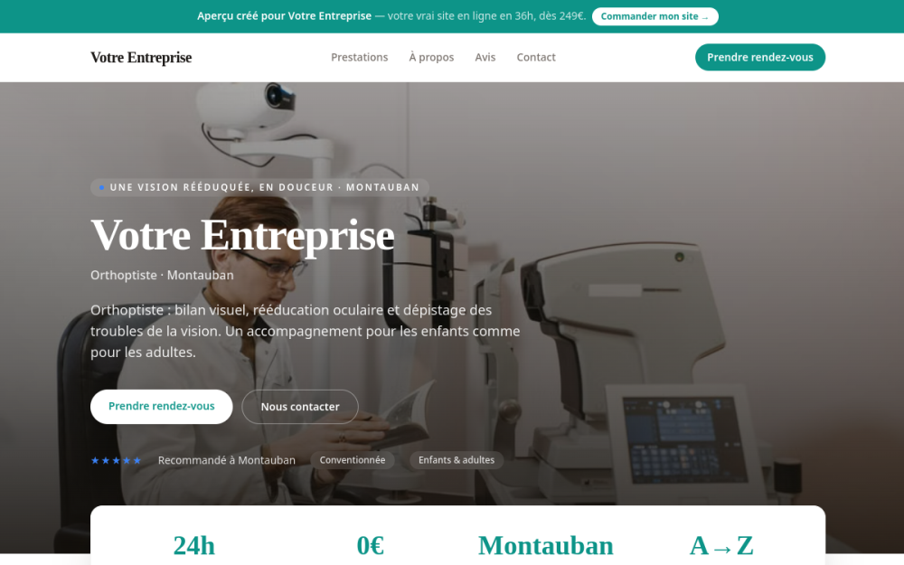 Agence digitale pour orthoptiste à Montauban — création de site internet orthoptiste à Montauban