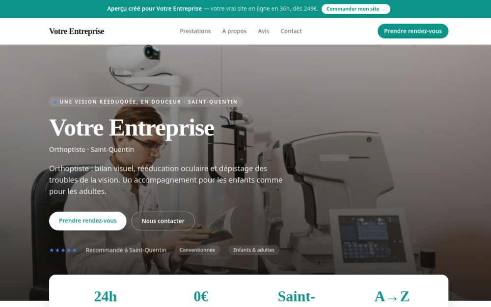 Agence digitale pour orthoptiste à Saint-Quentin — création de site internet orthoptiste à Saint-Quentin