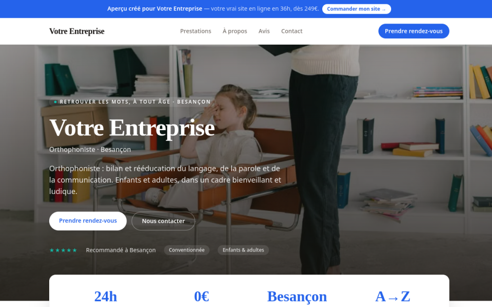 Agence digitale pour orthophoniste à Besançon — création de site internet orthophoniste à Besançon