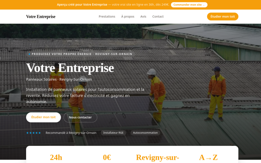 Agence digitale pour panneaux solaires à Revigny-sur-Ornain — création de site internet panneaux solaires à Revigny-sur-Ornain