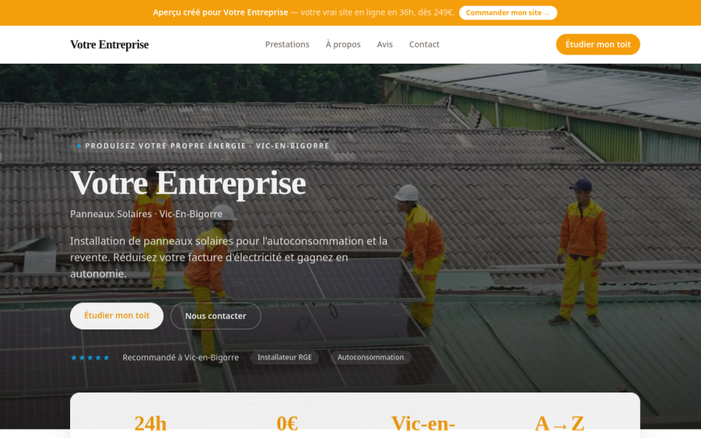 Agence digitale pour panneaux solaires à Vic-en-Bigorre — création de site internet panneaux solaires à Vic-en-Bigorre