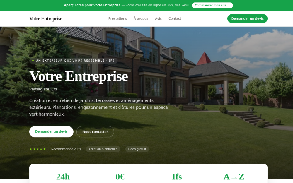 Agence digitale pour paysagiste à Ifs — création de site internet paysagiste à Ifs
