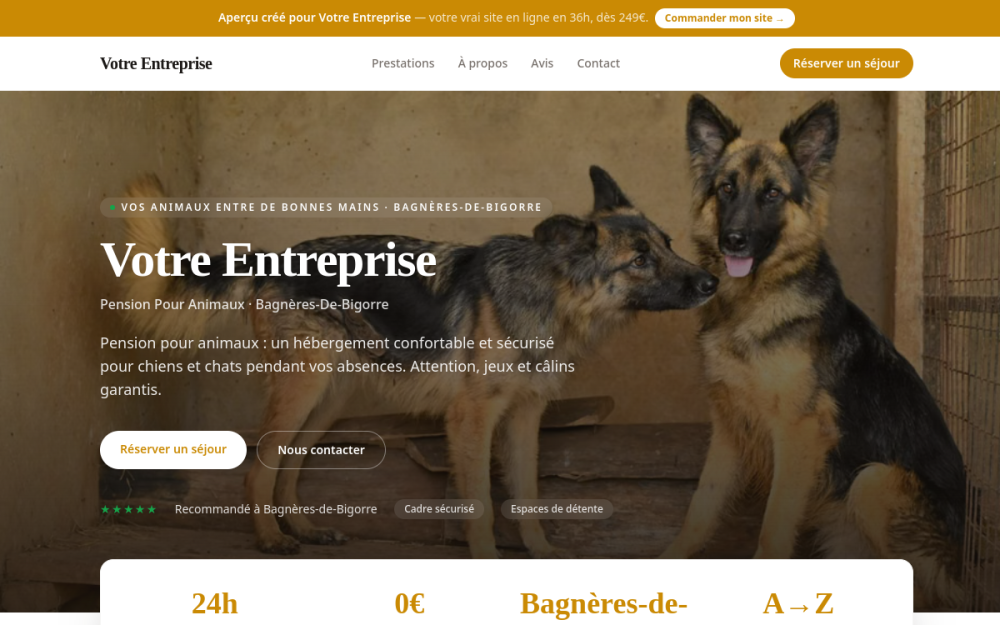 Agence digitale pour pension pour animaux à Bagnères-de-Bigorre — création de site internet pension pour animaux à Bagnères-de-Bigorre
