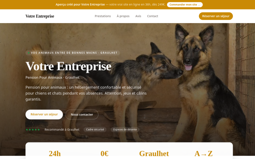 Agence digitale pour pension pour animaux à Graulhet — création de site internet pension pour animaux à Graulhet