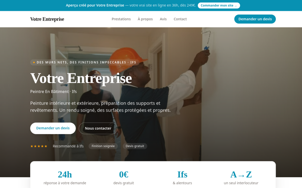 Agence digitale pour peintre en bâtiment à Ifs — création de site internet peintre en bâtiment à Ifs