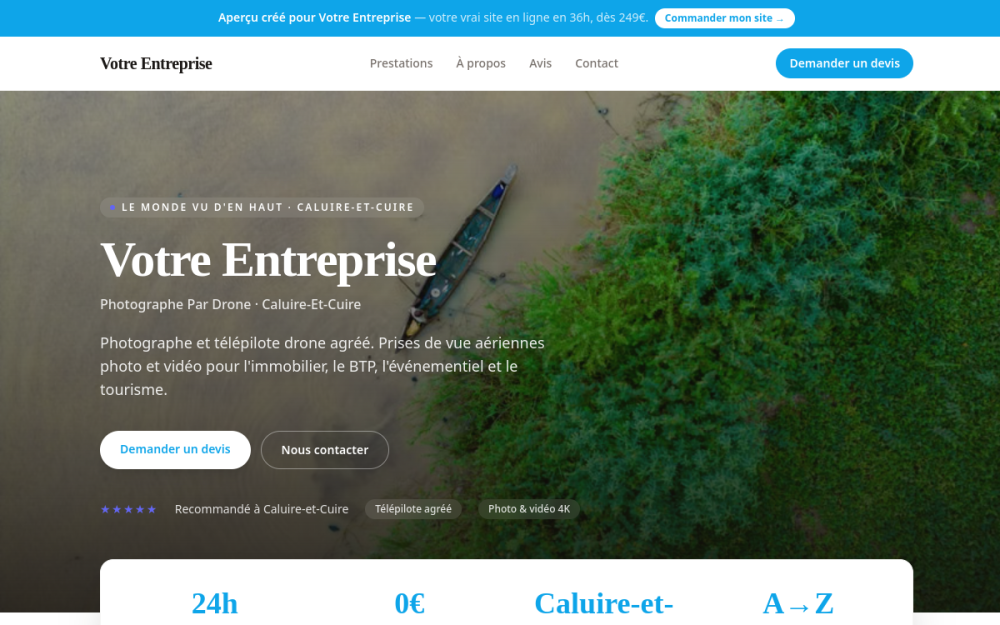 Agence digitale pour photographe par drone à Caluire-et-Cuire — création de site internet photographe par drone à Caluire-et-Cuire