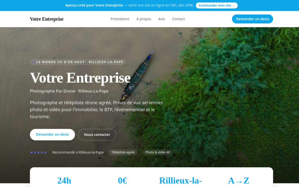 Agence digitale pour photographe par drone à Rillieux-la-Pape — création de site internet photographe par drone à Rillieux-la-Pape