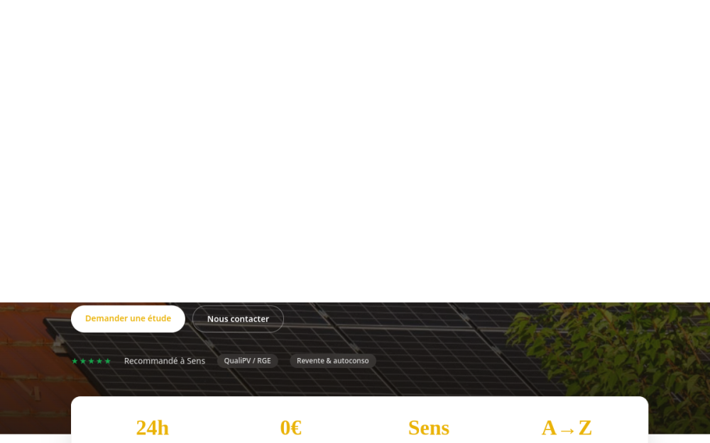 Agence digitale pour photovoltaïque à Sens — création de site internet photovoltaïque à Sens